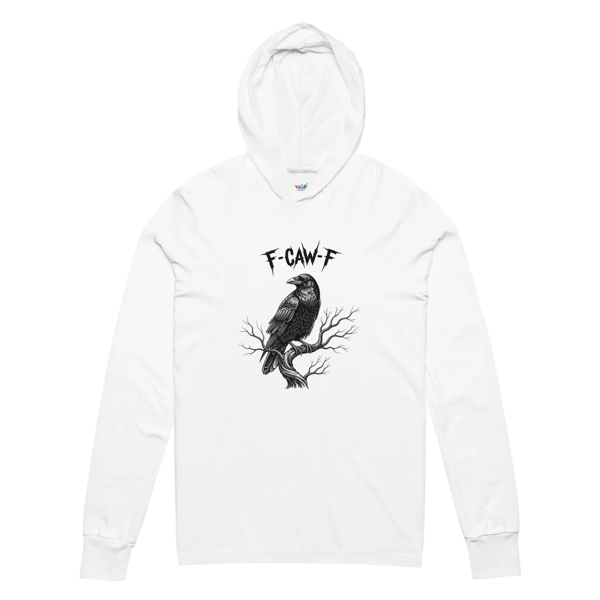 F Caw F Raven Gothic Style Hooded long-sleeve tee Shirt - Image 5
